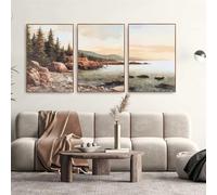 Póster de lienzo con diseño de bosque neblinoso de montaña, paisaje del Parque Nacional de Acacias, para decoración de sala de estar (50 x 70 cm, sin marco)