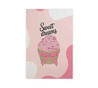Póster de lienzo con diseño de cupcakes de Sweet Dreams para decoración de dormitorio, oficina, habitación, regalo, 50 x 75 cm