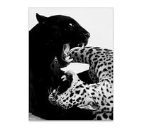 Póster de lienzo con diseño de guepardo en blanco y negro, diseño de pantera leopardo moderno, vintage, impresiones de animales salvajes para dormitorio, sala de estar, decoración de pared, 30,5 x