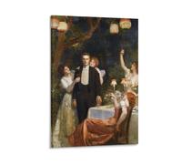 Póster de lienzo con diseño de John Collier de The Garden of Armida, póster de pintura para pared, obras de arte modernas para el hogar, 40 x 60 cm