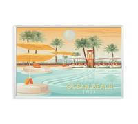 Póster de lienzo con diseño de Ocean Beach Club, para decoración de pared, para sala de estar, dormitorio, 12 x 18 pulgadas (30 x 45 cm)