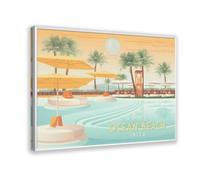 Póster de lienzo con diseño de Ocean Beach Club, para decoración de pared, para sala de estar, dormitorio, 12 x 18 pulgadas (30 x 45 cm)