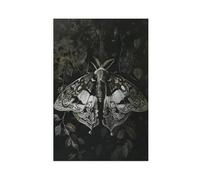 Póster de lienzo con diseño de polilla gótica oscura, decoración de dormitorio, paisaje, oficina, habitación, regalo, 40 x 60 cm