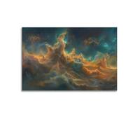 Póster de lienzo con estrellas cósmicas, arte abstracto de nebulosas, nubes, cielo nocturno, impresión elegante para decoración de pared para dormitorio, apartamento, oficina, 20 x 30 cm