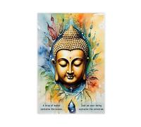 Póster de lienzo con frases de Buda en francés e inglés, decoración de dormitorio, paisaje, oficina, habitación, regalo, 12 pulgadas de largo x 18 pulgadas de ancho
