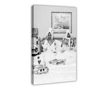 Póster de lienzo con texto en inglés "A Woman Reading in Bed - A Retro Feminist Theme". Lienzo decorativo para decoración de sala de estar, dormitorio, 50 x 75 cm