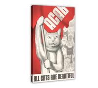 Póster de lienzo con texto en inglés "All Cats Are Beautiful" para decoración de pared, para sala de estar, dormitorio, 60 x 90 cm