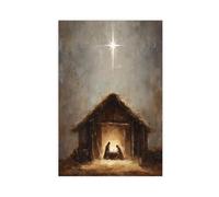 Póster de lienzo con texto en inglés "Christmas Is The Birth of Jesus", decoración de dormitorio, paisaje, oficina, habitación, regalo, 40 x 60 cm