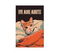 Póster de lienzo con texto en inglés "Five More Minutes Sleep Well", decoración de dormitorio, paisaje, oficina, habitación, regalo, 50 x 75 cm