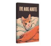 Póster de lienzo con texto en inglés "Five More Minutes Sleep Well", decoración de dormitorio, paisaje, oficina, habitación, regalo, 40 x 60 cm