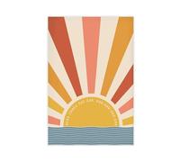 Póster de lienzo con texto en inglés "Here Comes The Sun" para decoración de pared o sala de estar, dormitorio, 20 x 30 cm