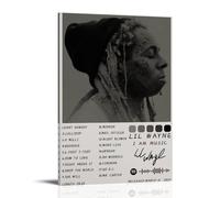Póster de lienzo con texto en inglés "I Am Music Lil Wayne", decoración clásica, impermeable, pintura para decoración universal, regalo para amigos, profesores, 20 x 30 cm, estilo marco
