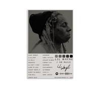 Póster de lienzo con texto en inglés "I Am Music Lil Wayne", decoración clásica, impermeable, pintura universal, para regalar a amigos, profesores, 60 x 90 cm, estilo sin marco
