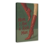 Póster de lienzo con texto en inglés "Mom I Am A Rich Man" para decoración de pared, pinturas para sala de estar, dormitorio, 40 x 60 cm