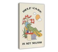 Póster de lienzo con texto en inglés "Self Care Is Not Selfish" (30 x 45 cm)