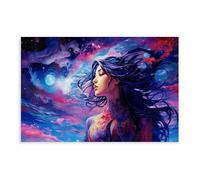 Póster de lienzo con texto en inglés "She Is Lost in Thought", decoración de dormitorio, oficina, habitación, regalo, 30 x 45 cm