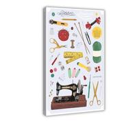 Póster de lienzo de costura y mercería, decoración de dormitorio, paisaje, oficina, habitación, regalo, 50 x 75 cm