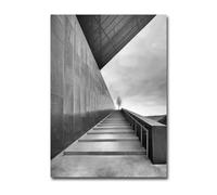 Póster de lienzo de lujo ligero en blanco, negro y gris estilo industrial, extensión de espacio, arte de pared, impresión, pintura, imágenes de decoración del hogar (20x30cm/sin marco)