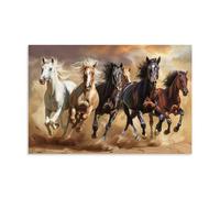Póster de lienzo dinámico de caballo occidental, arte de pared de animales corriendo, decoración majestuosa vintage para galería, dormitorio, hogar, impresiones de caballos occidentales, 40 x 60 cm