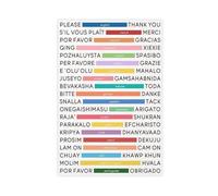 Póster de lienzo en diferentes idiomas, con texto en inglés "Please And Thank You", decoración de dormitorio, paisaje, oficina, habitación, regalo, 60 x 90 cm
