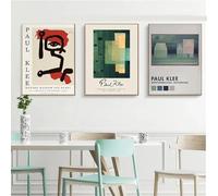 Póster de lienzo HD colorido minimalista de Paul Klee con arte de pared estético abstracto moderno, impresión para decoración del hogar, dormitorio y sala de estar, 30 x 40 cm, 3 piezas sin marco
