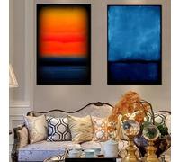 Póster de lienzo HD con impresión en azul y naranja de Mark Rothko, arte de pared minimalista moderno, pintura decorativa para el hogar, sala de estar y dormitorio (40x50 cm/sin marco)