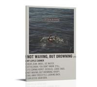 Póster de lienzo impermeable con texto en inglés "Not Waving, But Drowning Loyle Carner" para pared, impresión HD resistente a los rayos UV, adecuado para salas de estar y pasillos y es un gran regalo