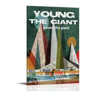 Póster de lienzo impermeable de Young The Giant para pared, impresión HD resistente a los rayos UV, adecuado para salas de estar y pasillos, ideal para regalo, estilo marco de 50 x 75 cm
