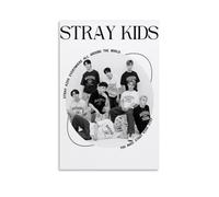 Póster de lienzo impermeable para decoración de pared de Stray Kids, impresión de alta definición, adecuado para dormitorio, sala de estar, cafetería, decoración sin marco, 30 x 45 cm