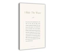 Póster de lienzo inspirador con texto en inglés "I Ride The Wind And Waves Affirmation" para decoración de dormitorio, oficina, habitación, regalo, 40 x 60 cm