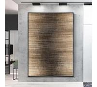 Póster de lienzo moderno abstracto de lujo retro negro y gris, arte mural para sala de estar, obra de arte para paredes, pintura decorativa (50 x 70 cm (20 x 28 pulgadas)), marco negro