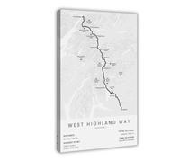 Póster de lienzo para las rutas escocesas de larga distancia, decoración de dormitorio, paisaje, oficina, habitación, regalo, 50 x 75 cm