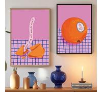 Póster de lienzo rosa y azul, "¿Qué pasaría si todo saliera bien?", ilustración de galleta de la suerte, arte motivacional, decoración de pared moderna (40x60 cm, sin marco)