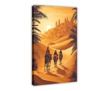 Póster de lienzo tradicional de cultura del desierto, decoración de dormitorio, paisaje, oficina, habitación, regalo, 30 x 45 cm