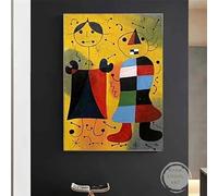 Póster de lienzo vintage de la exposición del Museo Joan Miró para decoración de pared moderna del hogar (70 x 100 cm/sin marco)