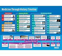 Póster de línea de tiempo de medicina a través de la historia, extragrande, A1 (850 mm x 594 mm), laminado, gráficos de pared de historia secundaria Daydream Education