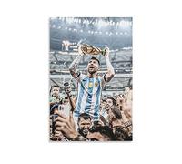 Póster de Lionel de Messi, leyenda de fútbol, superestrella (52), póster artístico en lienzo y arte de pared, impresión moderna de decoración familiar de 16 x 24 pulgadas (40 x 60 cm)