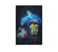 Póster de Lionel Messi de Striker de fútbol lienzo de pared de impresión de póster de fotos para decoración de habitación, decoración del hogar, 50 x 75 cm