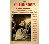 Póster de los Rolling Stones de 11 x 17 pulgadas - Concierto legendario de Altamont de 1969 - Grateful Dead - The Flying Burrito Brothers - CSNY - Gimme Shelter - obra de arte más grande - impresión