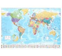 Póster de mapa del mundo laminado, con banderas, 91,5 x 61 cm