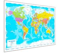 Póster de mapa del mundo para pared, 84 x 60 cm, mapa grande del Atlas del mundo para pared, regalo para aula o geografía