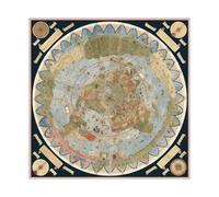 Póster de mapa medieval de la Tierra Plana Gigante de Urbano Monte de 1587 Mapa Mundi Antiguo Atlas del Mundo Antiguo Mundo, Póster de Cartografía para Dormitorio, Lienzo decorativo