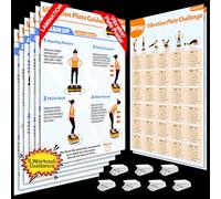 Póster de máquina de ejercicios con plataforma vibratoria BQDQYBS: guía de 6 ejercicios y 2 planificadores, tabla completa de ejercicios con vibración de ondas para todo el cuerpo