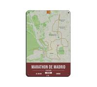 Póster de maratón de Madrid, letrero de estaño, vintage, metal, pub, club, cafetería, bar, hogar, decoración de pared, póster retro de 20 x 30 cm