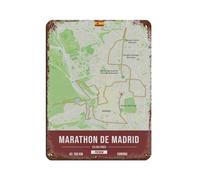 Póster de maratón de Madrid, letrero de estaño, vintage, metal, pub, club, cafetería, bar, hogar, decoración de pared, póster retro de 30 x 40 cm