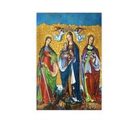 Póster de María y el Niño con Santos Felicidad y Perpetua para dormitorio, lienzo decorativo impreso, arte de pared, oficina, habitación, decoración estética, regalo, sin marco, 60 x 90 cm