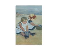 Póster de Mary Stevenson Cassatt de niños en la playa con impresión artística fotográfica, lienzo, decoración moderna del hogar, pósteres de 40 x 60 cm
