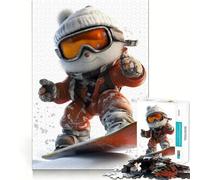 Póster de Mascota de Snowboard, Rompecabezas de 1000 Piezas para Adolescentes, para Mejorar la Memoria, Informal, Relajante, con Corte nítido, Arte para exhibición (38x52cm)