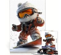 Póster de Mascota de Snowboard, Rompecabezas de 1000 Piezas para Adolescentes, para Mejorar la Memoria, Informal, Relajante, con Corte nítido, Arte para exhibición (38x52cm)