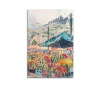 Póster de mercado de flores de Quito Ecuador, impresión artística en tonos pastel botánicos neutros, pintura artística para pared, dormitorio, baño, decoración de pared, lienzo para decoración de
